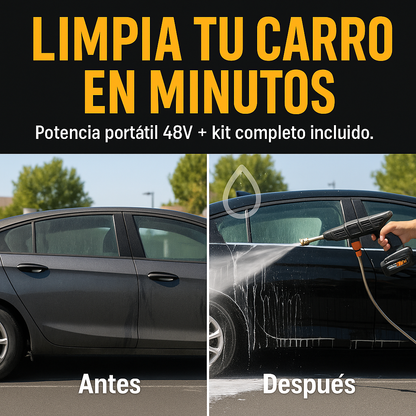 🚗 Hidrolavadora Portátil Inalámbrica 48V con Maletín | Lava tu Moto, Auto y Hogar en Minutos