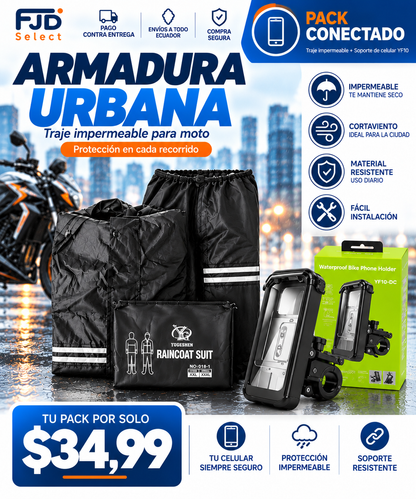 Armadura Urbana | Traje Impermeable para Moto + Accesorio a Elección
